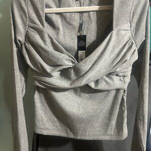 Gray Long Sleeve Women's Top